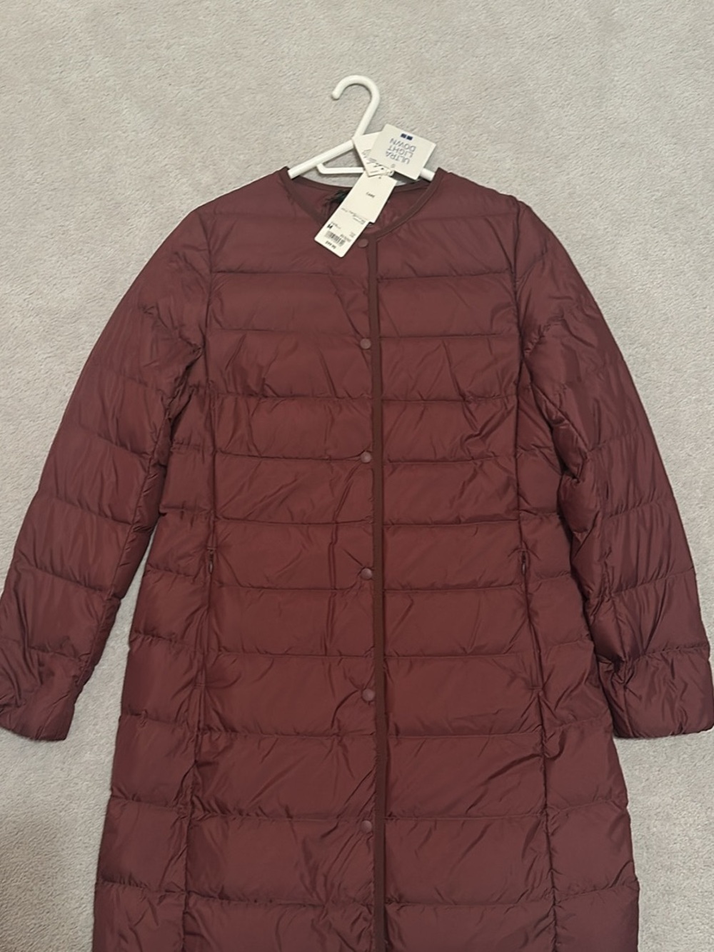 Uniqlo Women's Quilted Long Puffer Coat - Wine